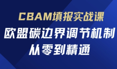 CBAM填写实战演练课，欧盟国家碳界限调控机制，从零到熟练