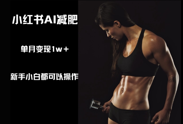小红书的AI减肥瘦身，新手入门都能够实际操作，单月转现1w