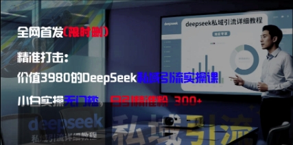 精确化：使用价值3980的DeepSeek私域引流实操课，新手实际操作零门槛，日引精准粉300