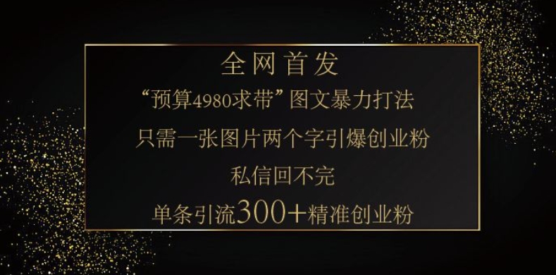 小红书的神奇图片引流法，仅需一张图，就可一条手记凭着这种方法，轻轻松松引流方法 300   精确自主创业粉