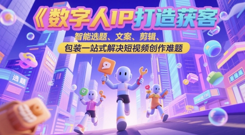 虚拟数字人IP打造出拓客转现实操课，智能化论文选题、创意文案、视频剪辑、外包装一站式解决视频创作难点