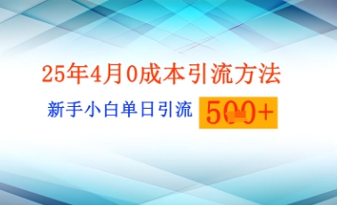 25年4月全新0成本费推广方法新手入门单日引流方法500 精确自主创业粉