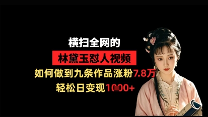 狂扫全网黛玉怼人视频，怎样做到九条著作增粉7.8万，轻轻松松日转现1k