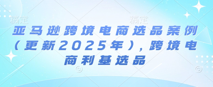 亚马逊平台跨境电商选品实例(升级2025年4月)，跨境电子商务冷门选款