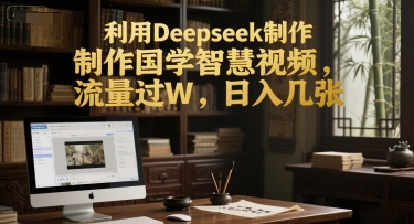 用 Deepseek 制作国学智慧类视频，流量轻松过W，每日收入可观
