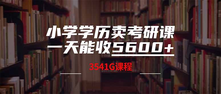 （14561期）小学文化卖考研班，一天收5600（附3580G考研究生合辑）
