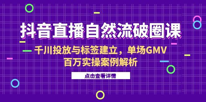 （15136期）抖音直播自然流破圈课-6月，千川投放与标签建立，单场GMV百万实操案例解析