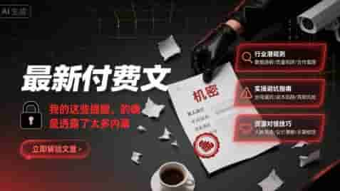 最新付费文：我的这些提醒，的确是透露了太多内幕