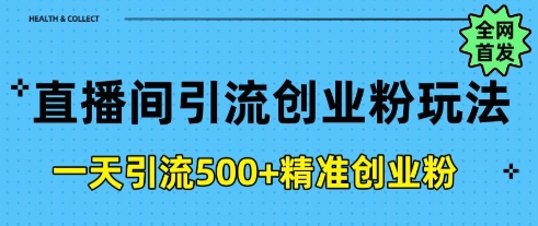 直播间引流自主创业粉，一天引流方法500 精确自主创业粉