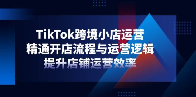 TikTok跨境电商小商店经营，熟练开店的流程与运营思路，提升店铺经营效率