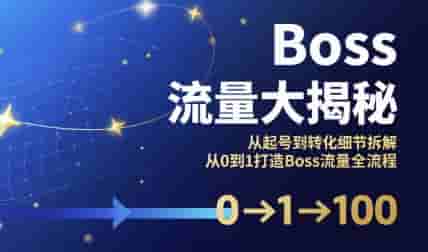 Boss流量大揭秘，从起号到转化细节拆解，从0到1打造Boss流量全流程