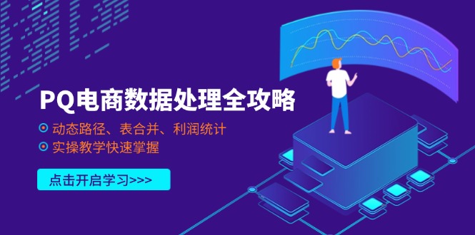 （14240期）PQ电商数据解决攻略大全，动态性途径、表合拼、盈利统计分析，实际操作课堂教学快速上手