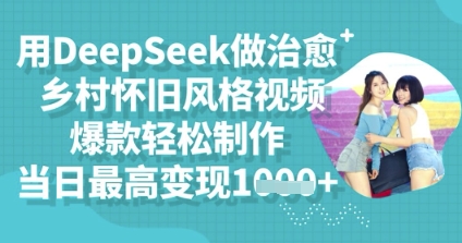 用DeepSeek做痊愈农村怀旧风格短视频，爆品轻轻松松制做，当日最大转现好几张