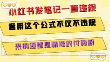 小红书发笔记一直违规，套用这个公式不仅不违规，来的还都是精准的付费粉
