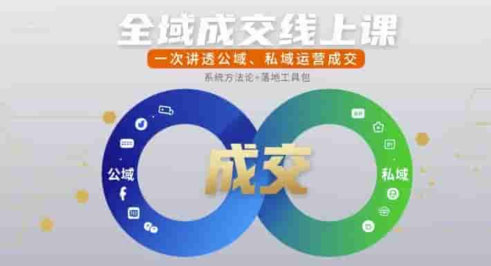 全域成交线上课，一次讲透公域、私域运营成交