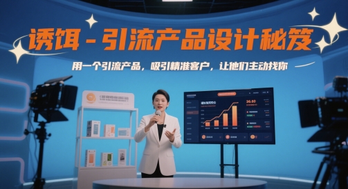 鱼饵-引流产品设计方案秘籍，用一个引流产品，吸引住潜在客户，让她们主动找你