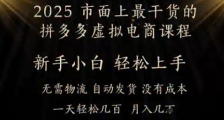 25年最干货的拼多多平台虚似电商课程，新手快速上手，月入了w仅仅门坎!虚似电子商务，如皓月见青天