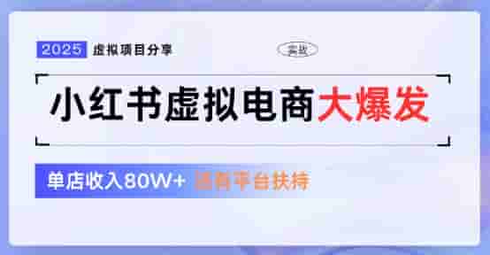 小红书虚拟店铺 ?蓝海项目 ?小白轻松一天3张+