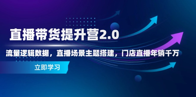 （14694期）直播卖货提高营2.0：总流量逻辑性数据信息，直播间场景主题构建，店面直播间年销一定
