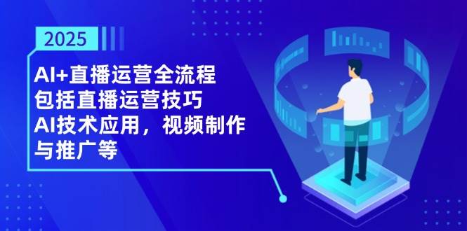 2025AI 抖音运营全过程，包含直播间运营方法，AI关键技术，视频后期制作和推广等