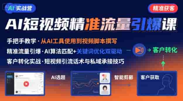 AI+短视频引爆精准客户实战营，手把手教你引爆Ai短视频精准流量