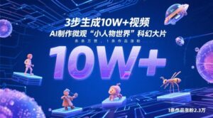 3步形成10W 短视频，AI制做外部经济“平凡人全球”科幻片，一条条万赞，1条著作增粉2.3W