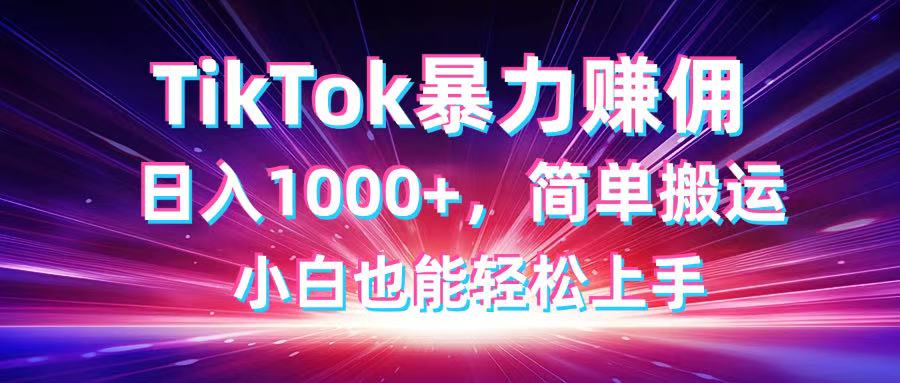 （14402期）TikTok运送暴力行为赚佣，日入1000 ，简易运送，新手也可以快速上手
