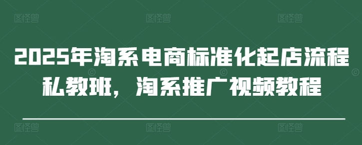 2025年淘宝电子商务规范化出单步骤私人教练班，淘宝营销推广视频教学