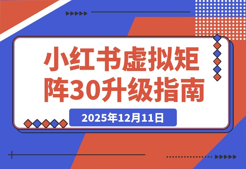 【2025.12.10】小红书虚拟矩阵3.0重磅升级：双轨并行+AI智能选品+多店矩阵，工作室可快速复制放大！