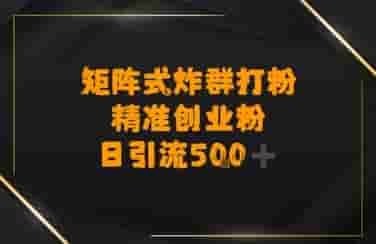 矩阵炸群打粉，日引流500+精准创业粉