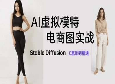 AI模拟女模特电子商务图实战演练，AI美术绘画Stable Diffusion 0基本到熟练