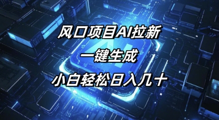 风口项目AI拉新，一键生成，小白轻松日入几十