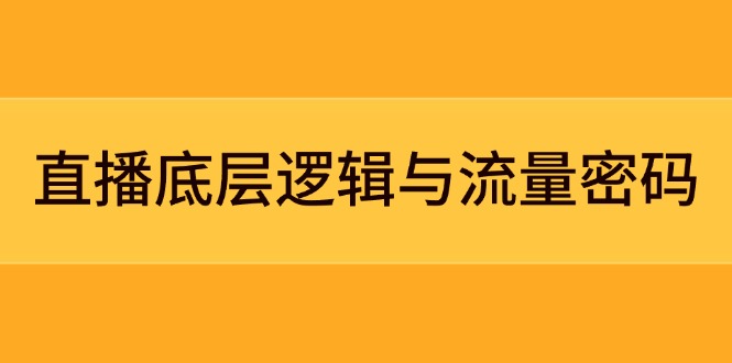 （14695期）直播间底层思维与流量登陆密码：精准定位实体模型 实例拆卸，极速流承揽与数据优化攻略大全