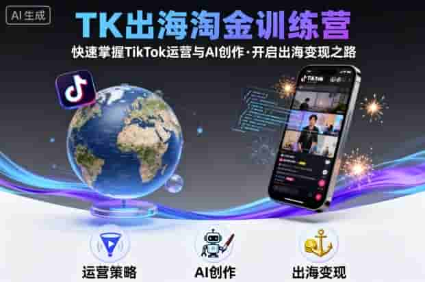 TK出海淘金训练营，助你快速掌握TikTok运营与AI创作，开启出海变现之路
