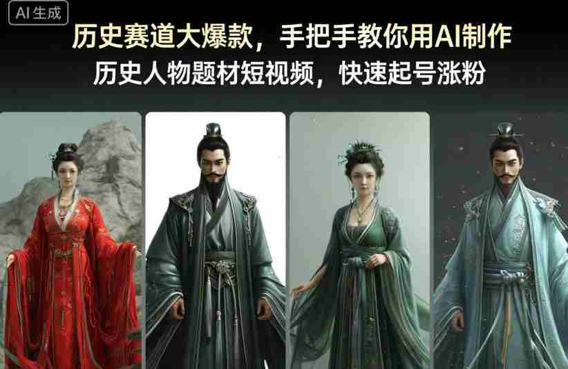 历史赛道大爆款，手把手教你用AI制作历史人物题材短视频，快速起号涨粉