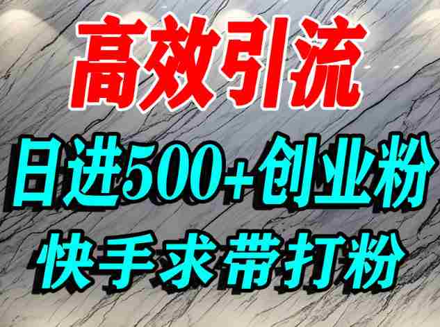 怎么打创业粉？快手求带视角精准引流创业粉，宝妈、学生群体日进500+精准流量