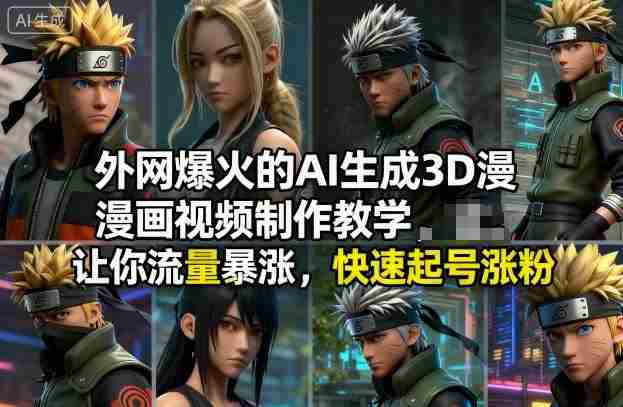 外网爆火的AI生成3D漫画视频制作教学，让你流量暴涨，快速起号涨粉！