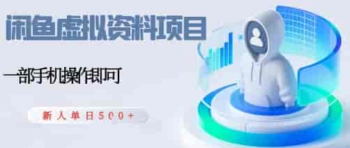 闲鱼虚拟资料项目，每天一小时，新人日入5张