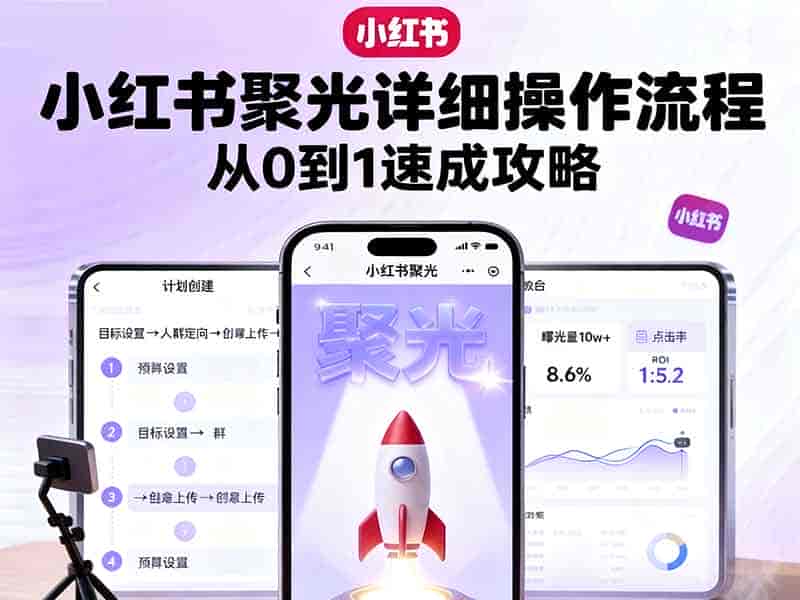 小红书聚光详细操作流程，小红书聚光从0到1速成攻略