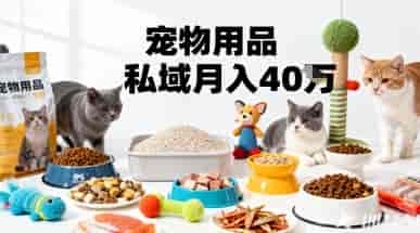 月变现40个！宠物用品私域运营的精准掘金之道玩法
