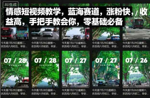 情感短视频教学，蓝海赛道，涨粉快，收益高，手把手教会你，零基础必备