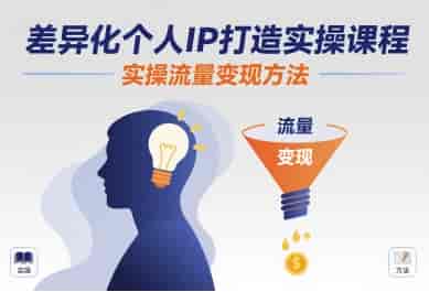 差异化个人IP打造实操课程，实操流量变现方法