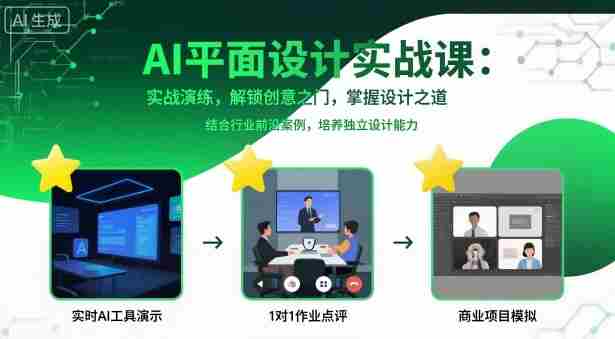 AI平面设计实战课，实战演练，解锁创意之门，掌握设计之道