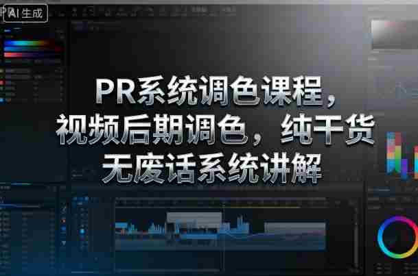 PR系统调色课程，视频后期调色，纯干货无废话系统讲解